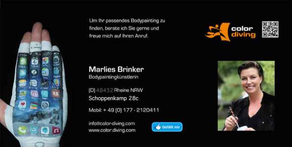 Bodypainting color diving, Marlies Brinker, NRW